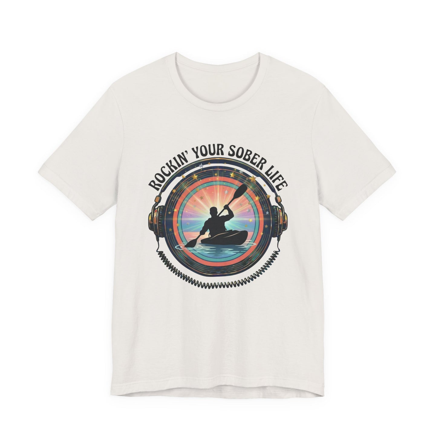 Rockin' Your Sober Life - Men's Kayaking Edition | Sunset Vinyl Design