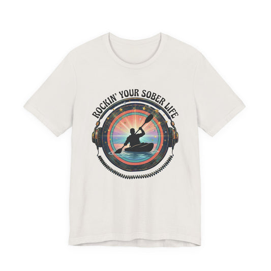 Rockin' Your Sober Life - Men's Kayaking Edition | Sunset Vinyl Design