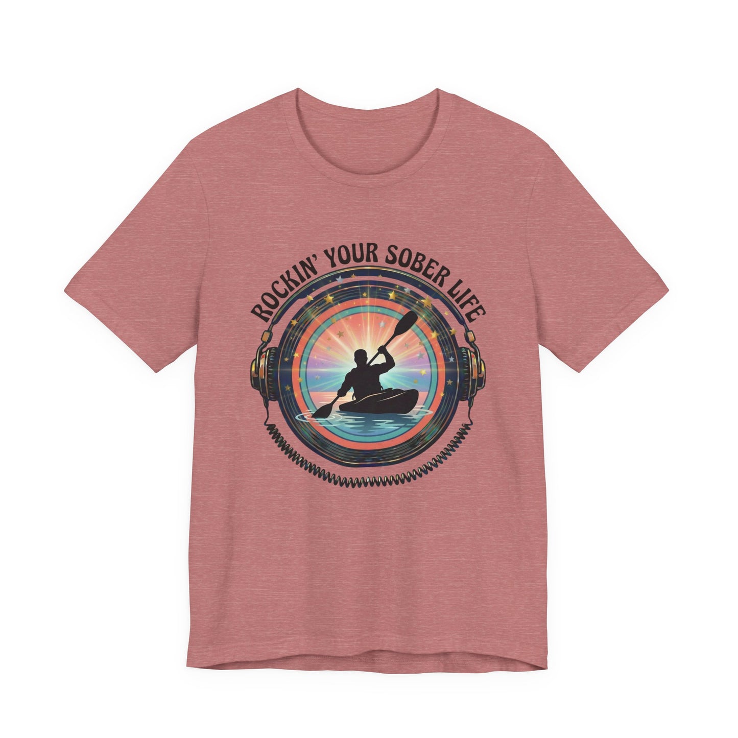 Rockin' Your Sober Life - Men's Kayaking Edition | Sunset Vinyl Design