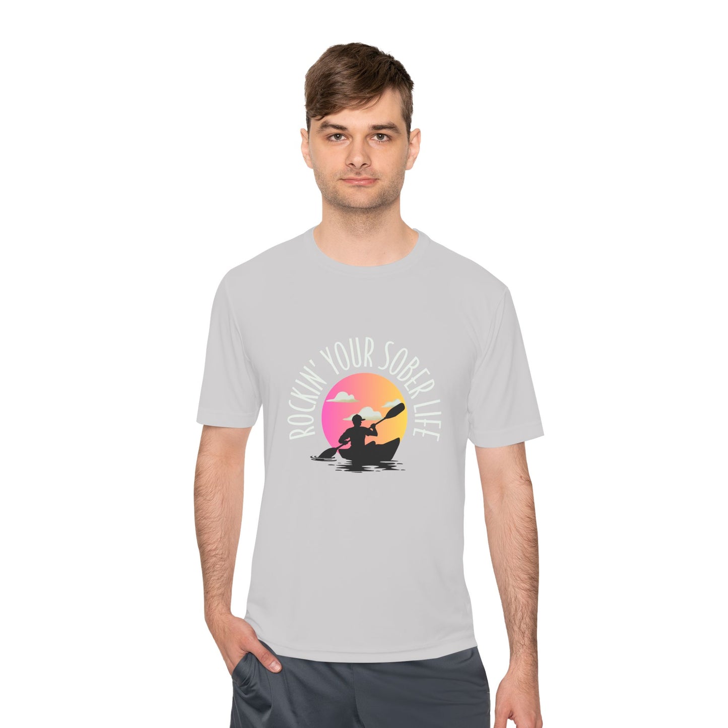 “Kayak Vibes” Unisex Moisture Wicking Tee (Sunset)