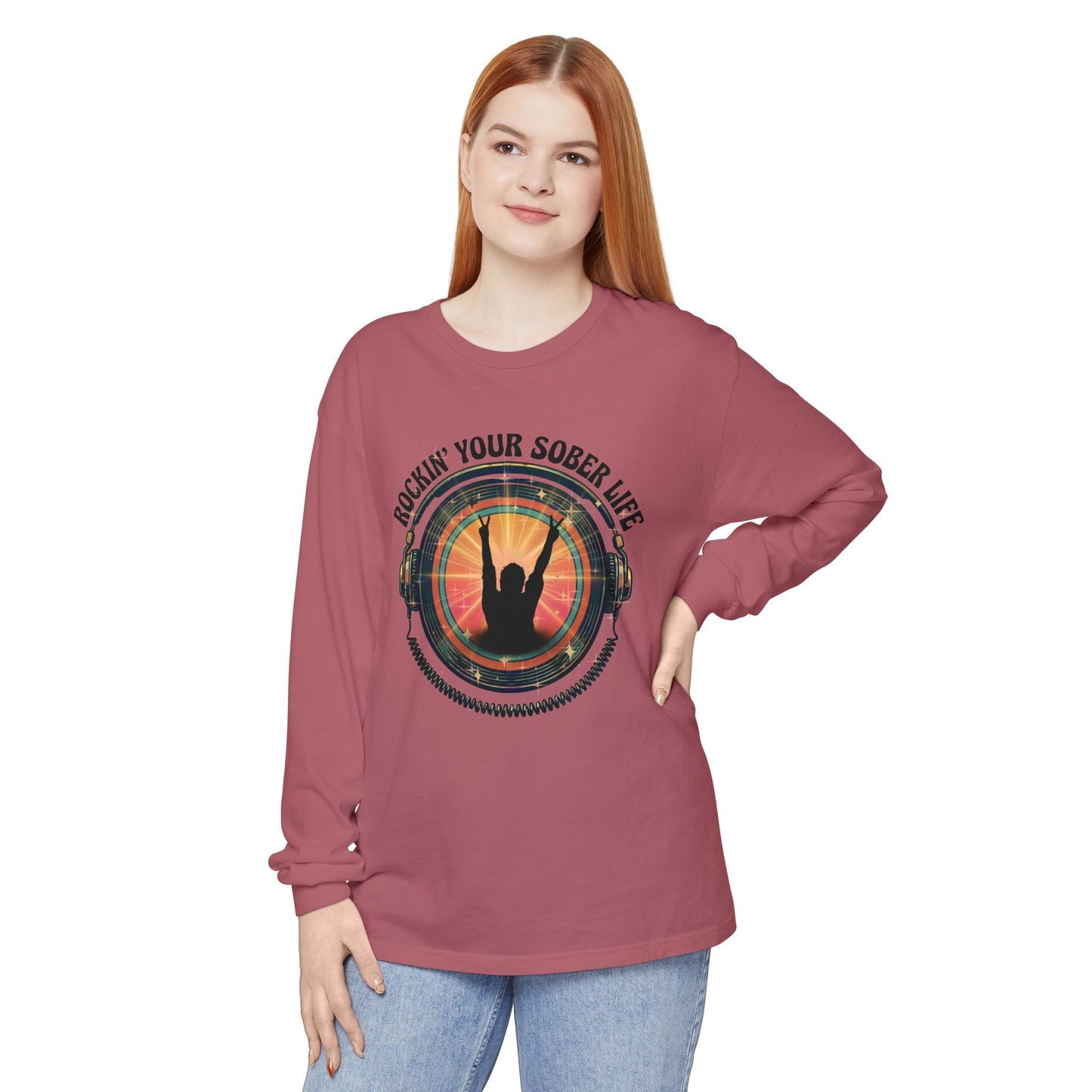 Rockin' Your Sober Life - Original Edition | Vintage Vinyl Design - LS Tee