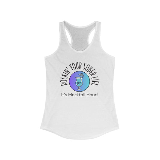 Women's "Mocktail Hour" Racerback Tank (Chillwave)