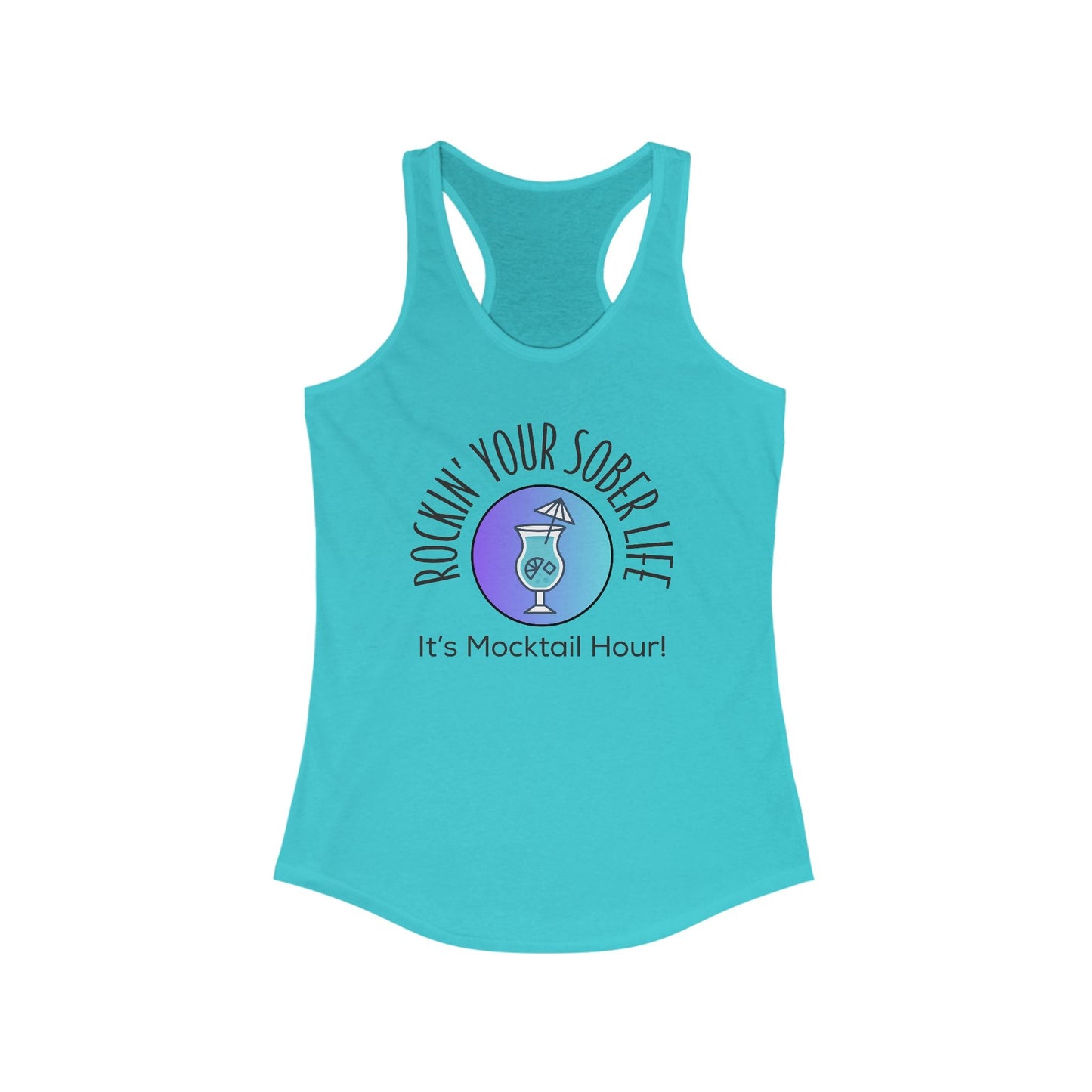 Women's "Mocktail Hour" Racerback Tank (Chillwave)