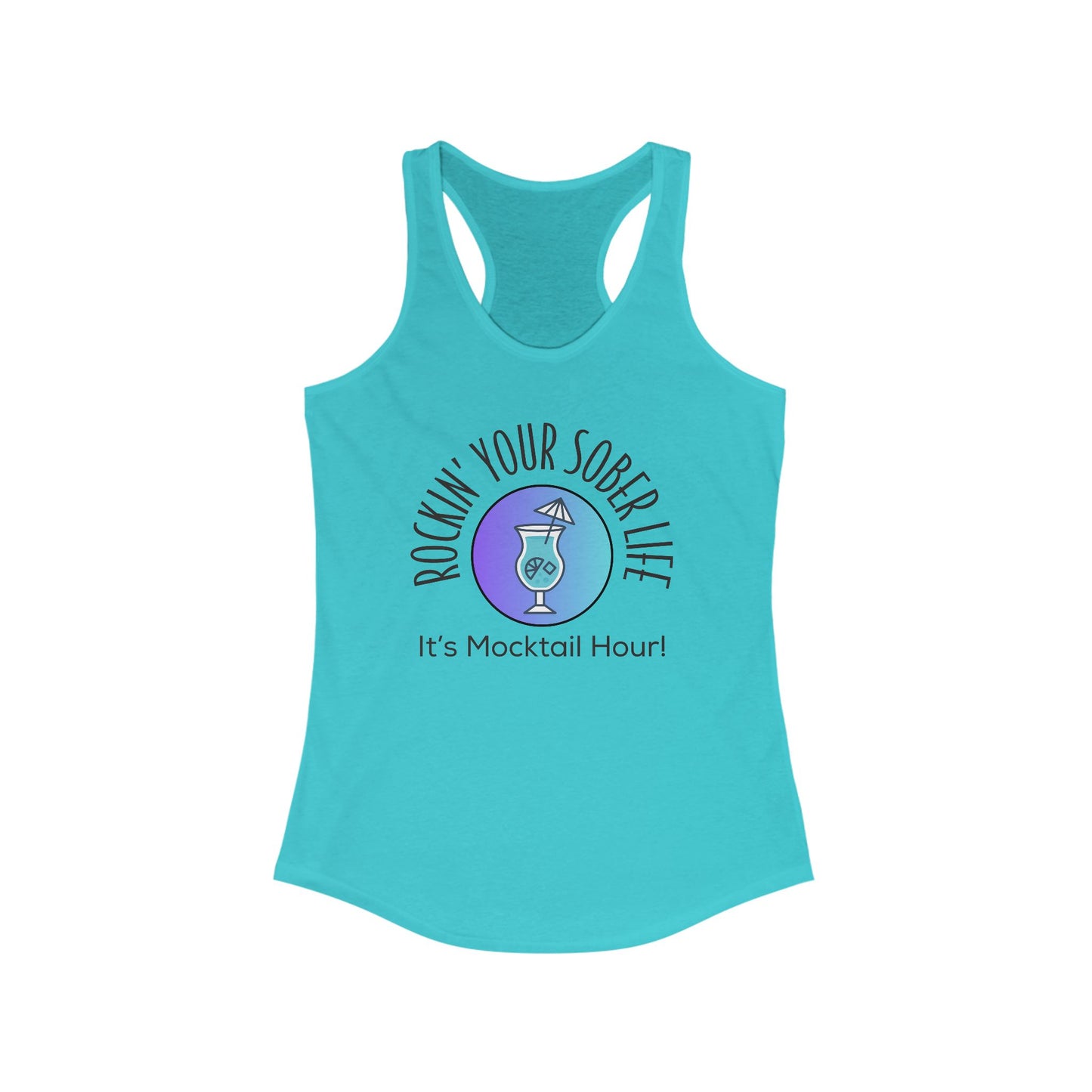 Women's "Mocktail Hour" Racerback Tank (Chillwave)