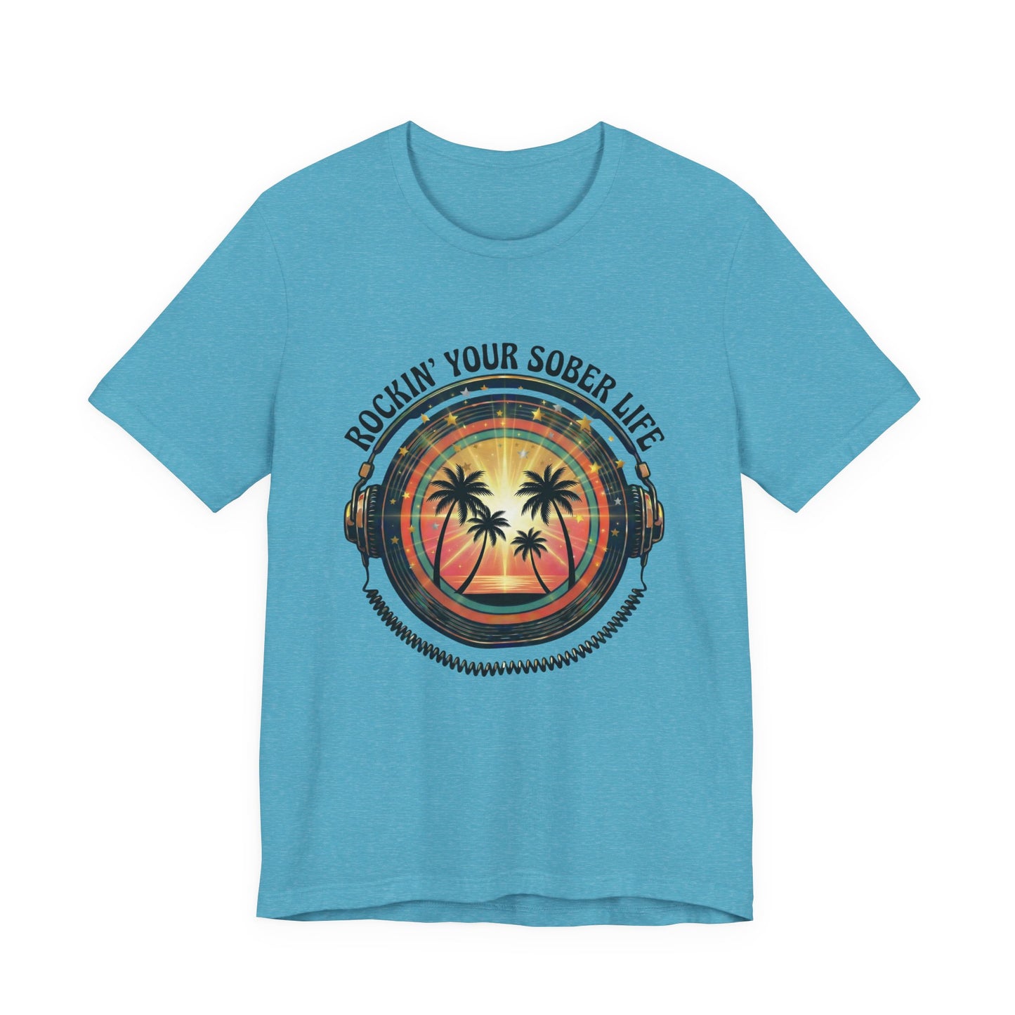 Rockin' Your Sober Life - Sunset & Palm Trees Edition | Vintage Vinyl Design
