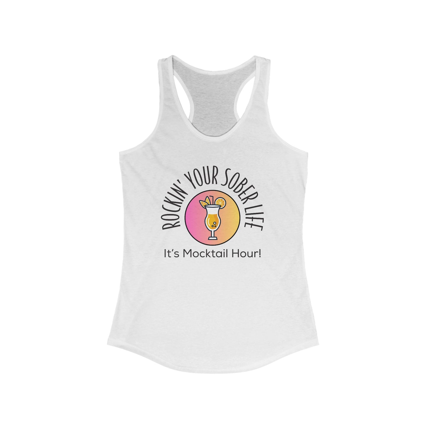 Women's "Mocktail Hour" Racerback Tank (Sunset)