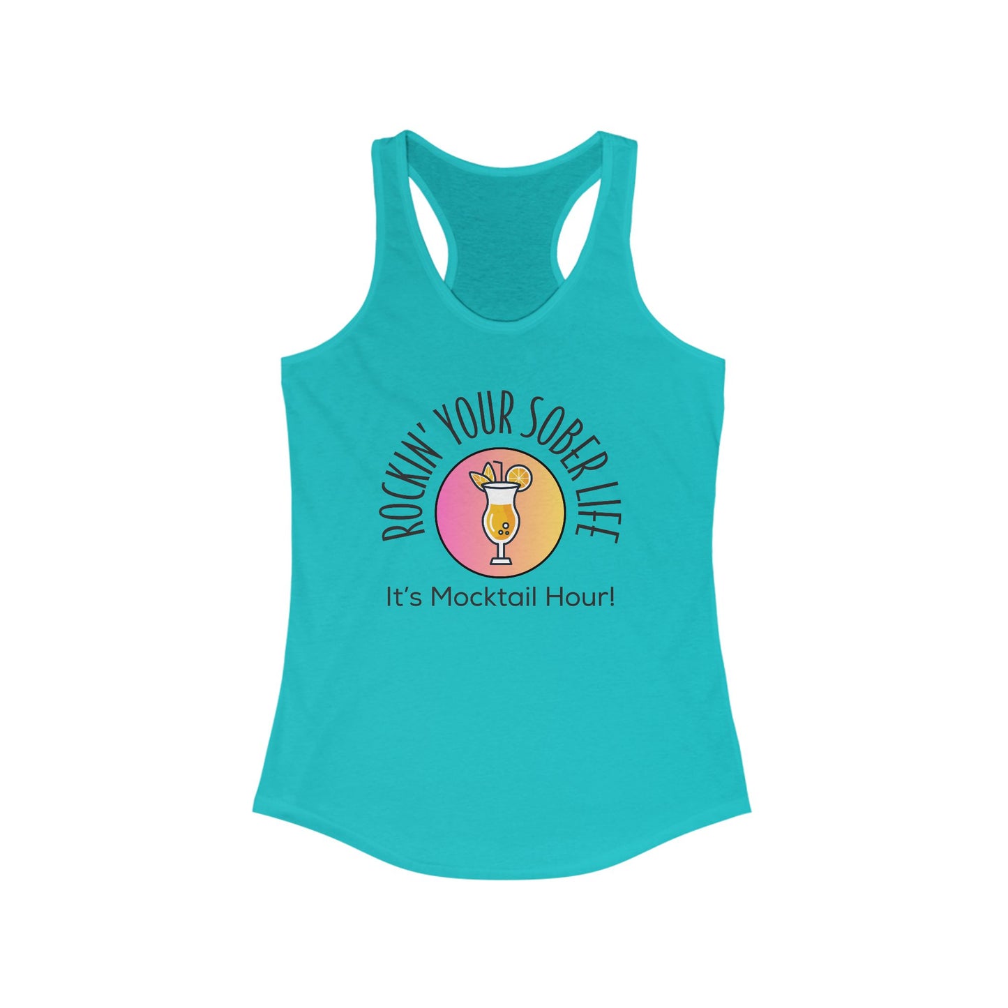 Women's "Mocktail Hour" Racerback Tank (Sunset)