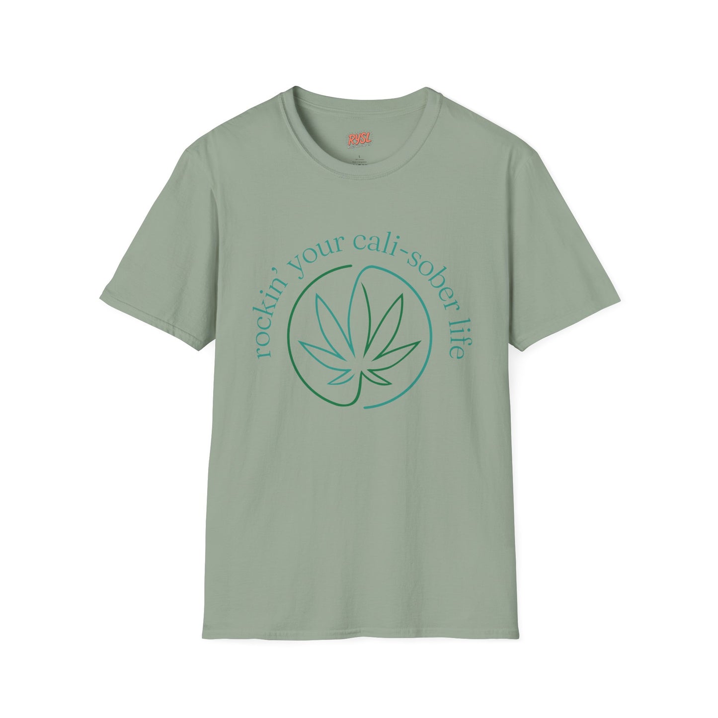 Cali-Sober Vibes Leaf Outline Tee – Rockin’ Your Cali-Sober Life