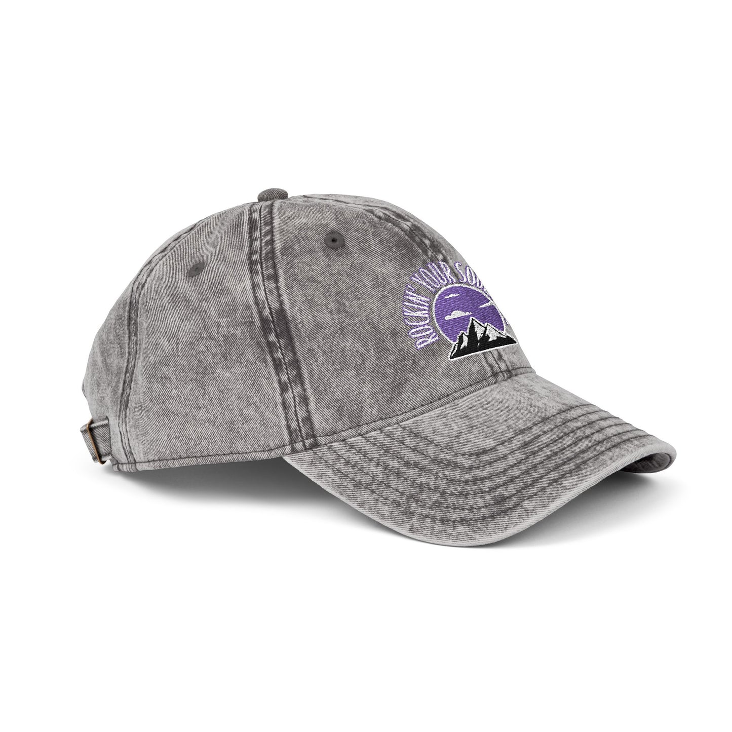 Mountain Mindset Vintage Embroidered Cap (Purple)