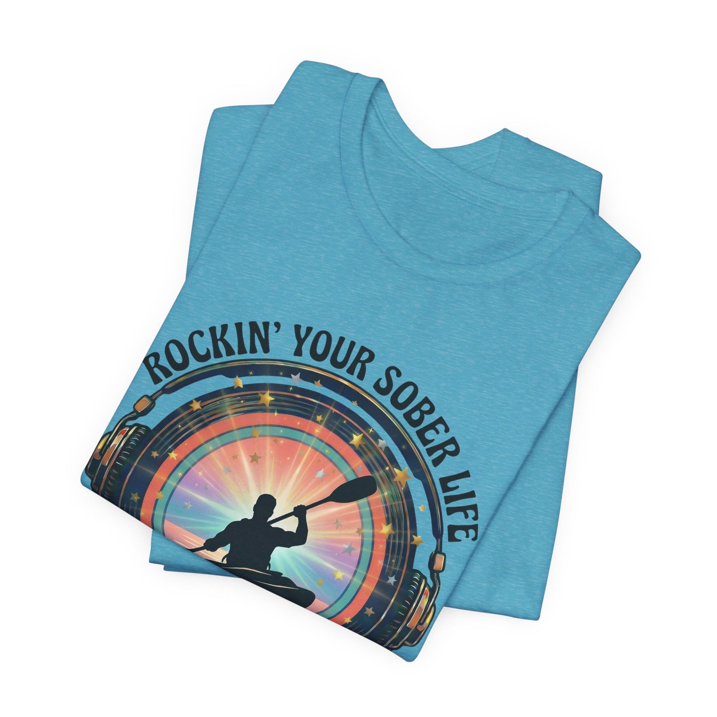 Rockin' Your Sober Life - Men's Kayaking Edition | Sunset Vinyl Design