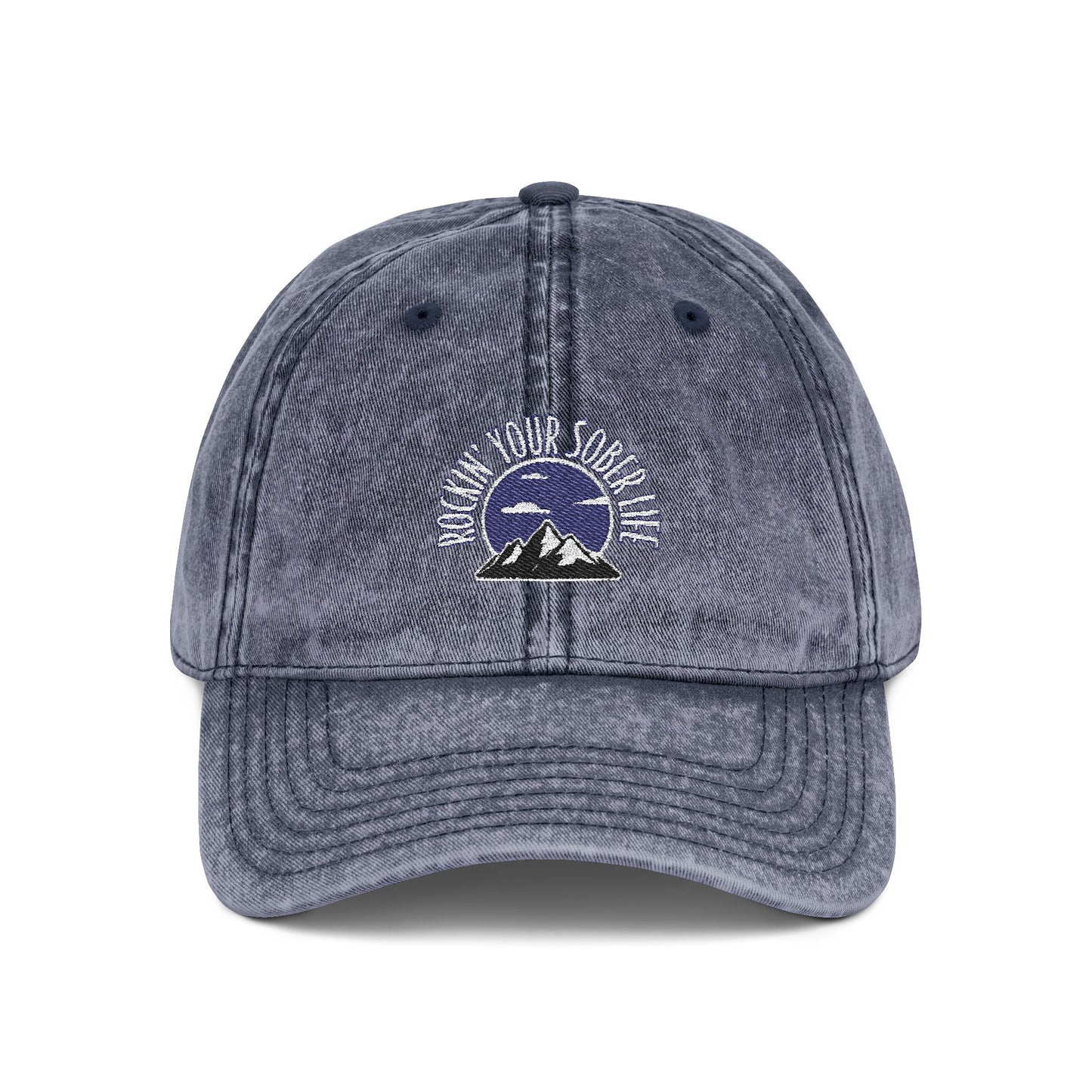 Mountain Mindset Vintage Embroidered Cap (Navy)