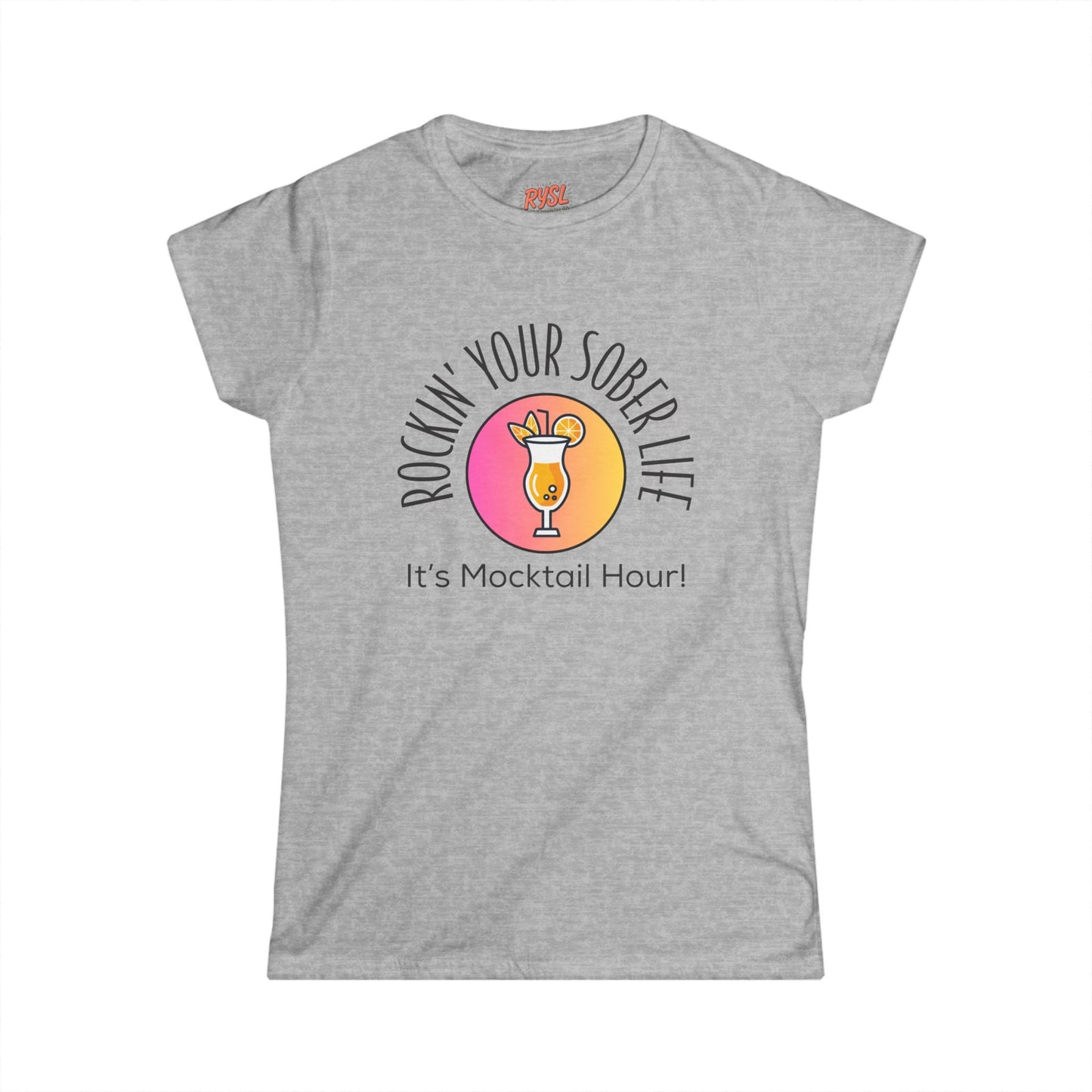 "Mocktail Hour" Women's Softstyle Tee (Sunset)