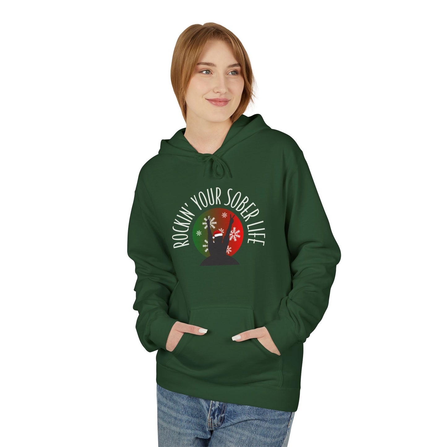 Rockin' Your Sober Life Hoodie with Snowflakes