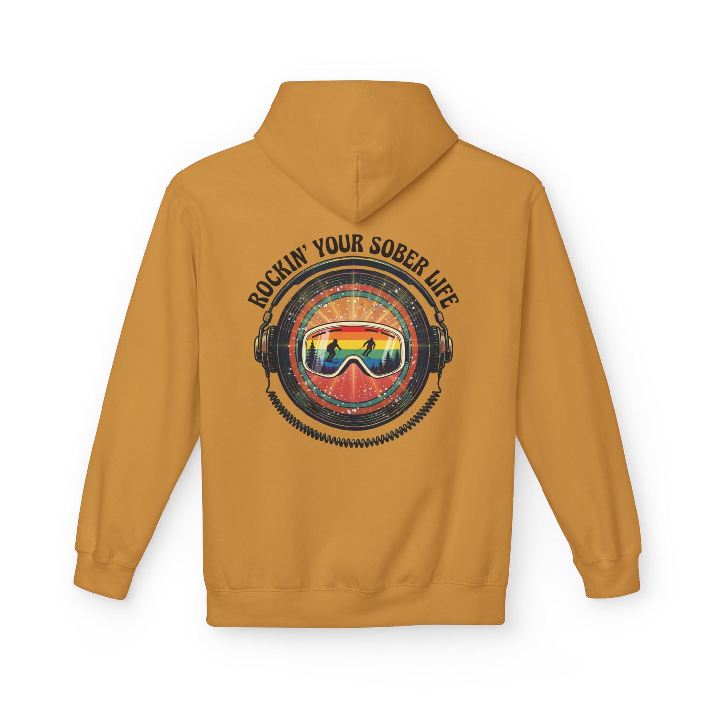 Rock Your Sober Life on the Slopes - Rainbow Goggle Design - Hoodie