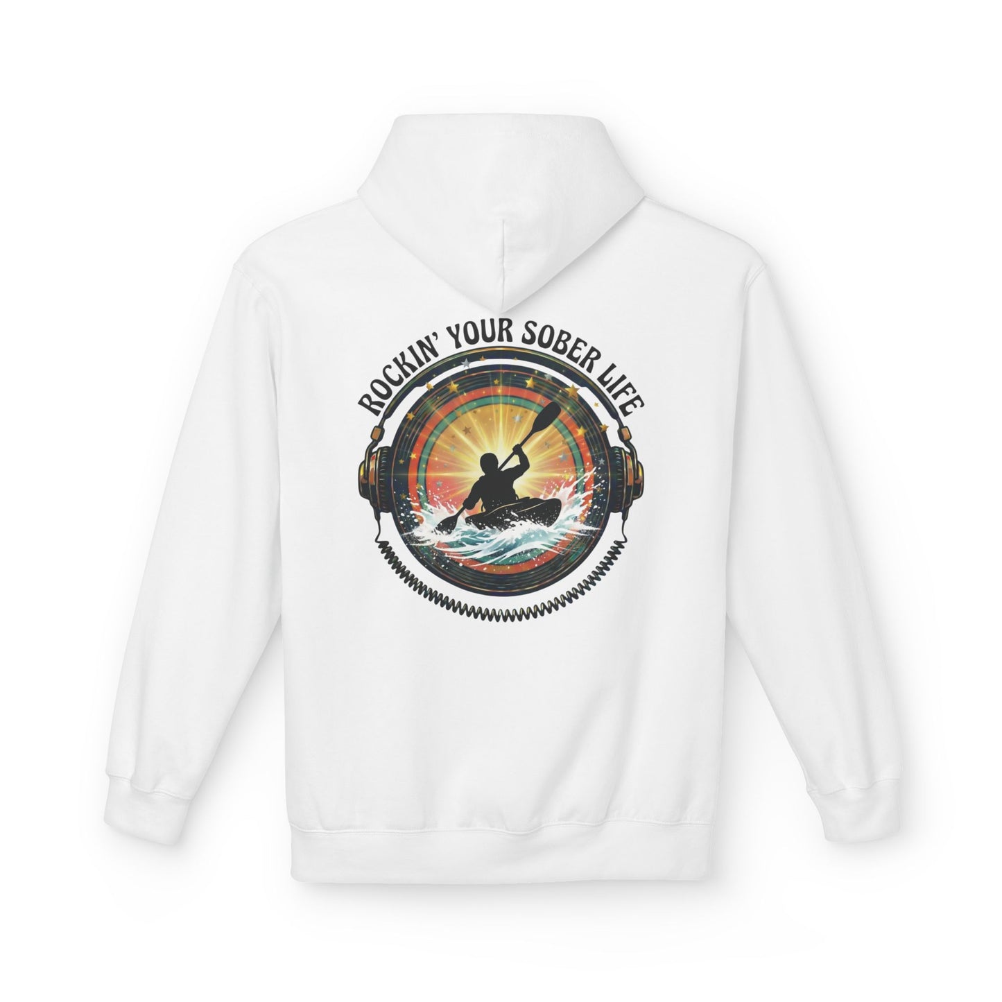 Rockin' Your Sober Life - Whitewater Kayaking Edition | Vintage Vinyl Design - Hoodie