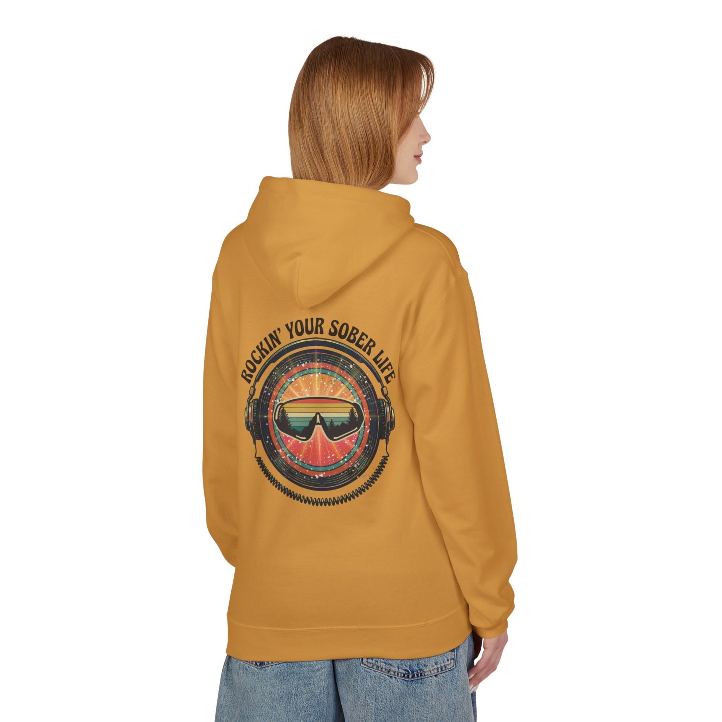 Rock Your Sober Life on the Slopes - Retro Goggle Design - Hoodie