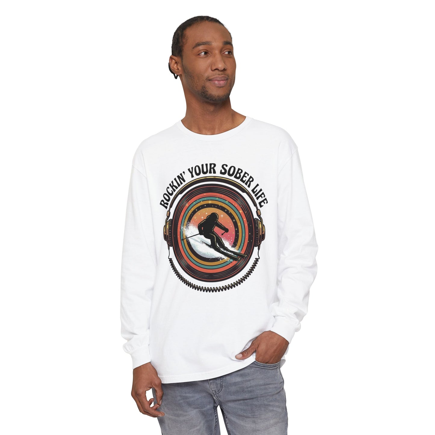 Rockin' Your Sober Life - Skier Tee - LS Tee