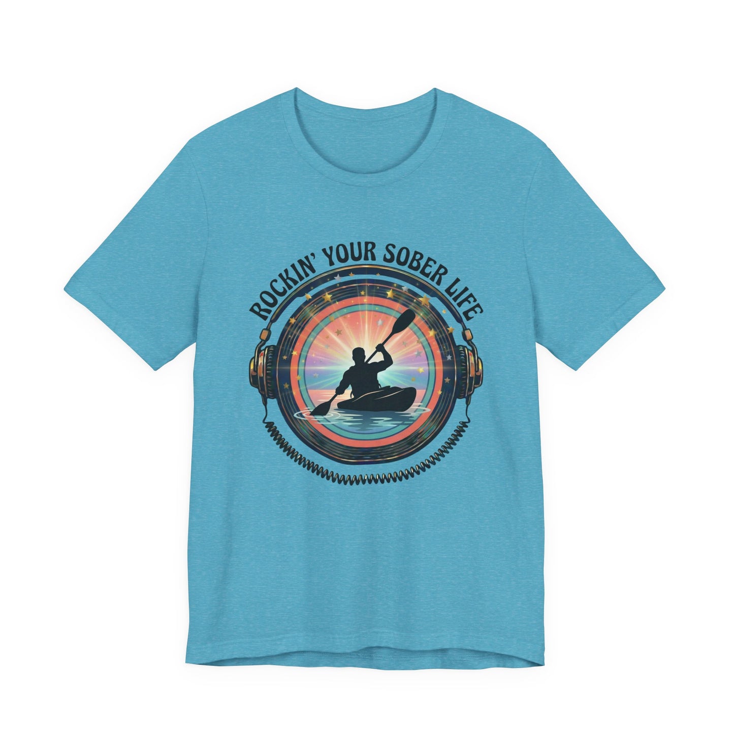 Rockin' Your Sober Life - Men's Kayaking Edition | Sunset Vinyl Design