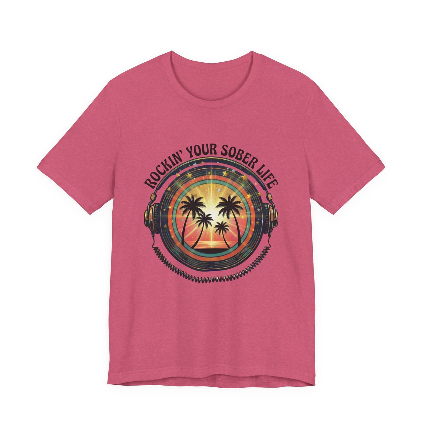Rockin' Your Sober Life - Sunset & Palm Trees Edition | Vintage Vinyl Design