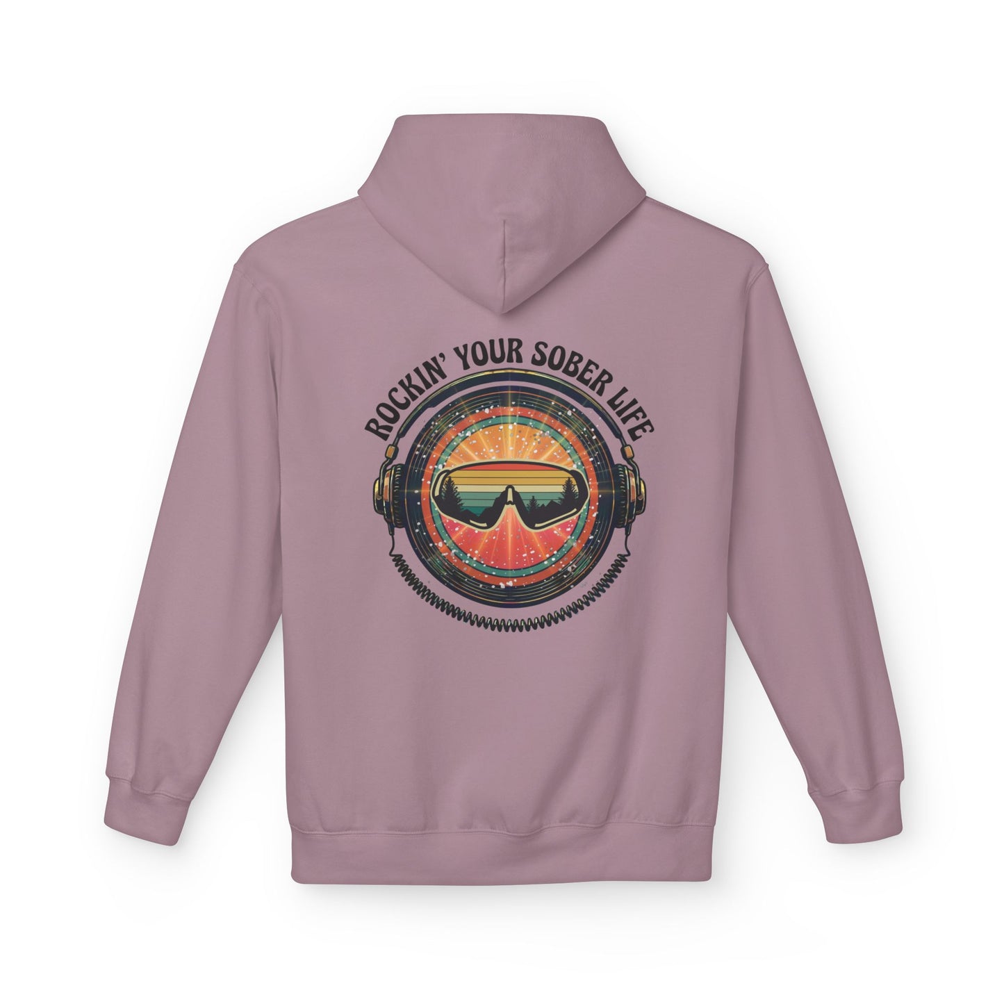 Rock Your Sober Life on the Slopes - Retro Goggle Design - Hoodie