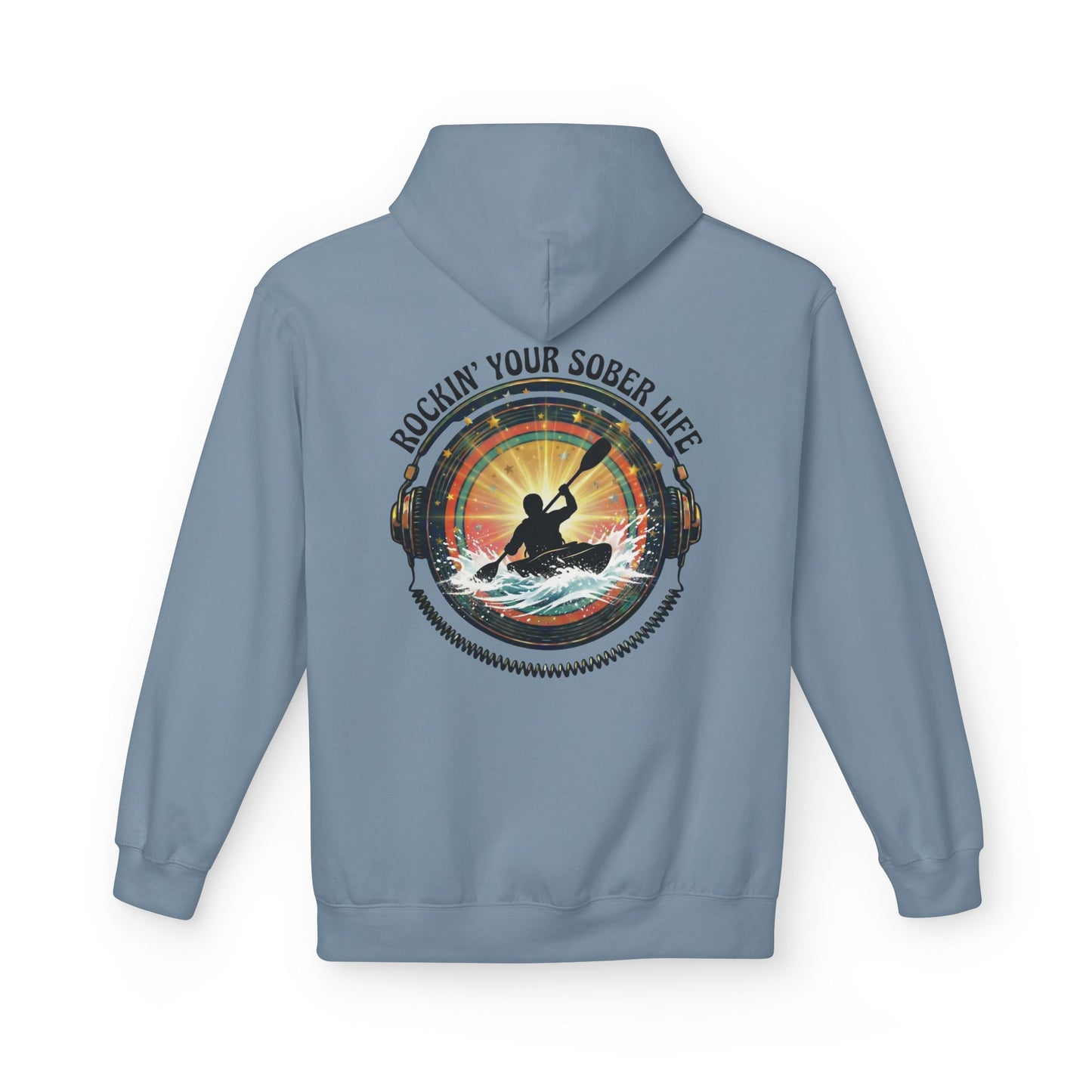 Rockin' Your Sober Life - Whitewater Kayaking Edition | Vintage Vinyl Design - Hoodie