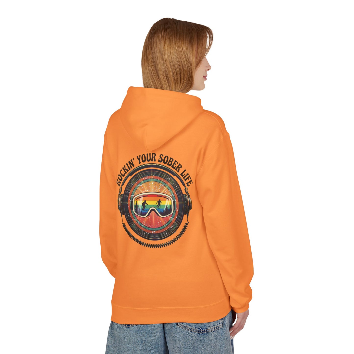 Rock Your Sober Life on the Slopes - Rainbow Goggle Design - Hoodie
