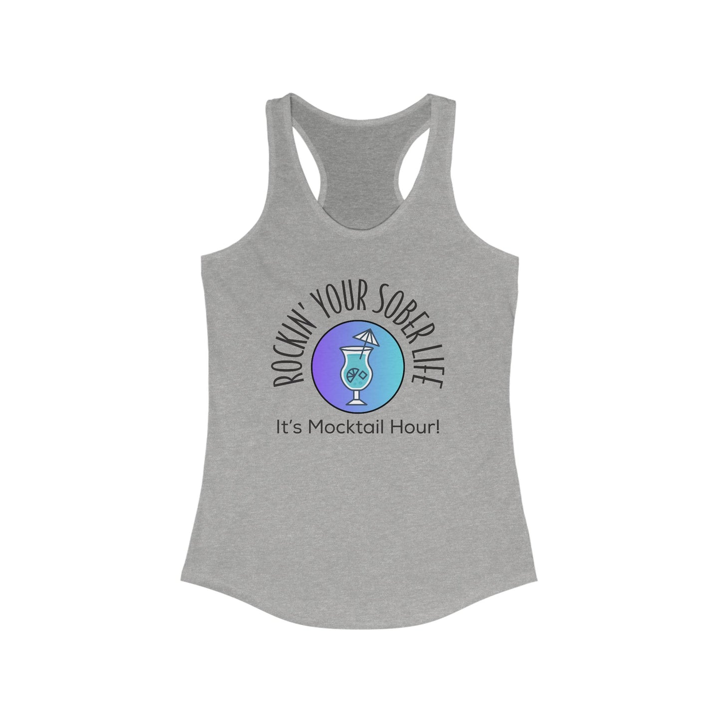 Women's "Mocktail Hour" Racerback Tank (Chillwave)