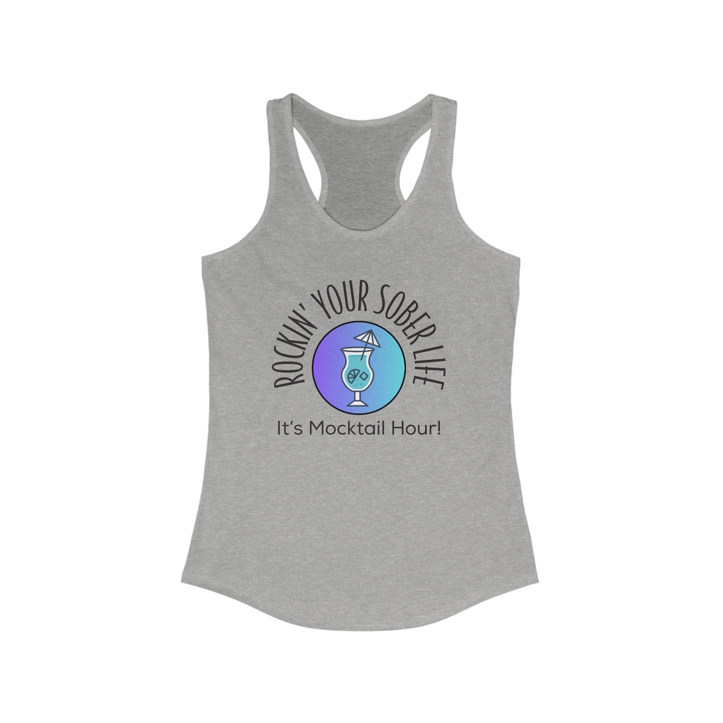 Women's "Mocktail Hour" Racerback Tank (Chillwave)