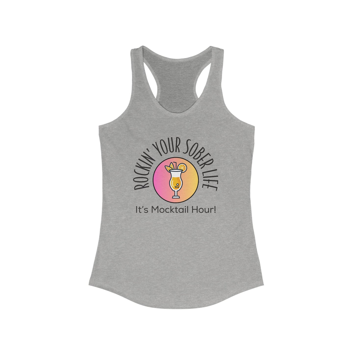Women's "Mocktail Hour" Racerback Tank (Sunset)
