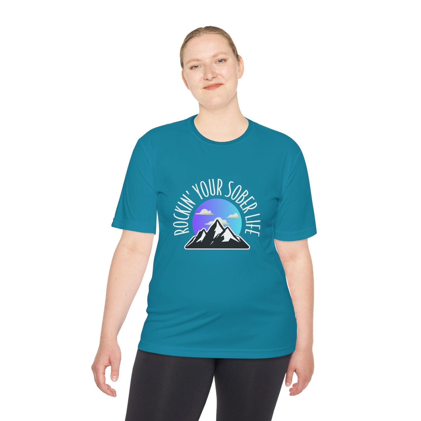 "Mountain Mindset" Unisex Moisture Wicking Tee (Chillwave)