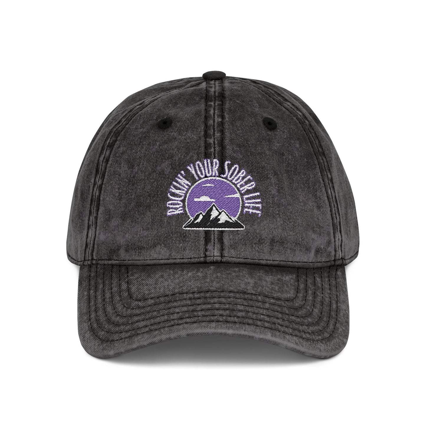 Mountain Mindset Vintage Embroidered Cap (Purple)