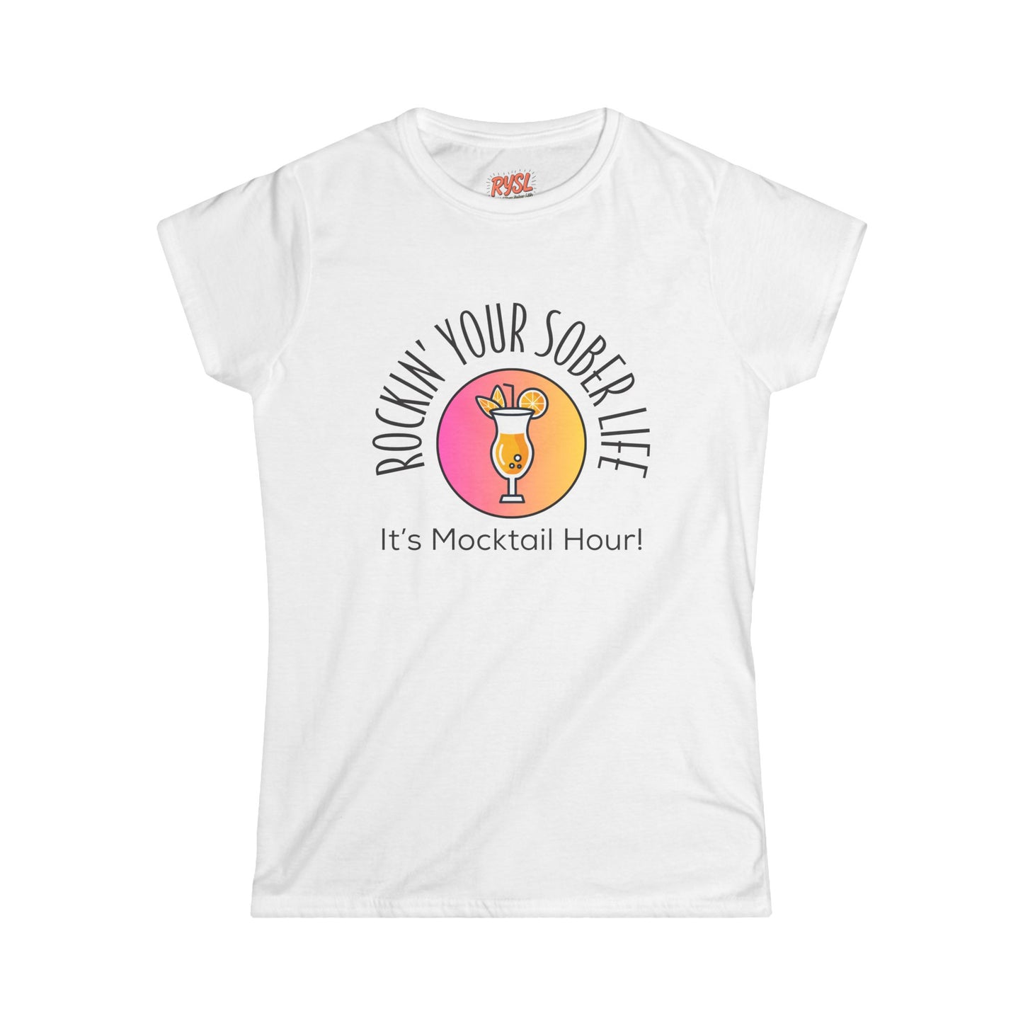 "Mocktail Hour" Women's Softstyle Tee (Sunset)