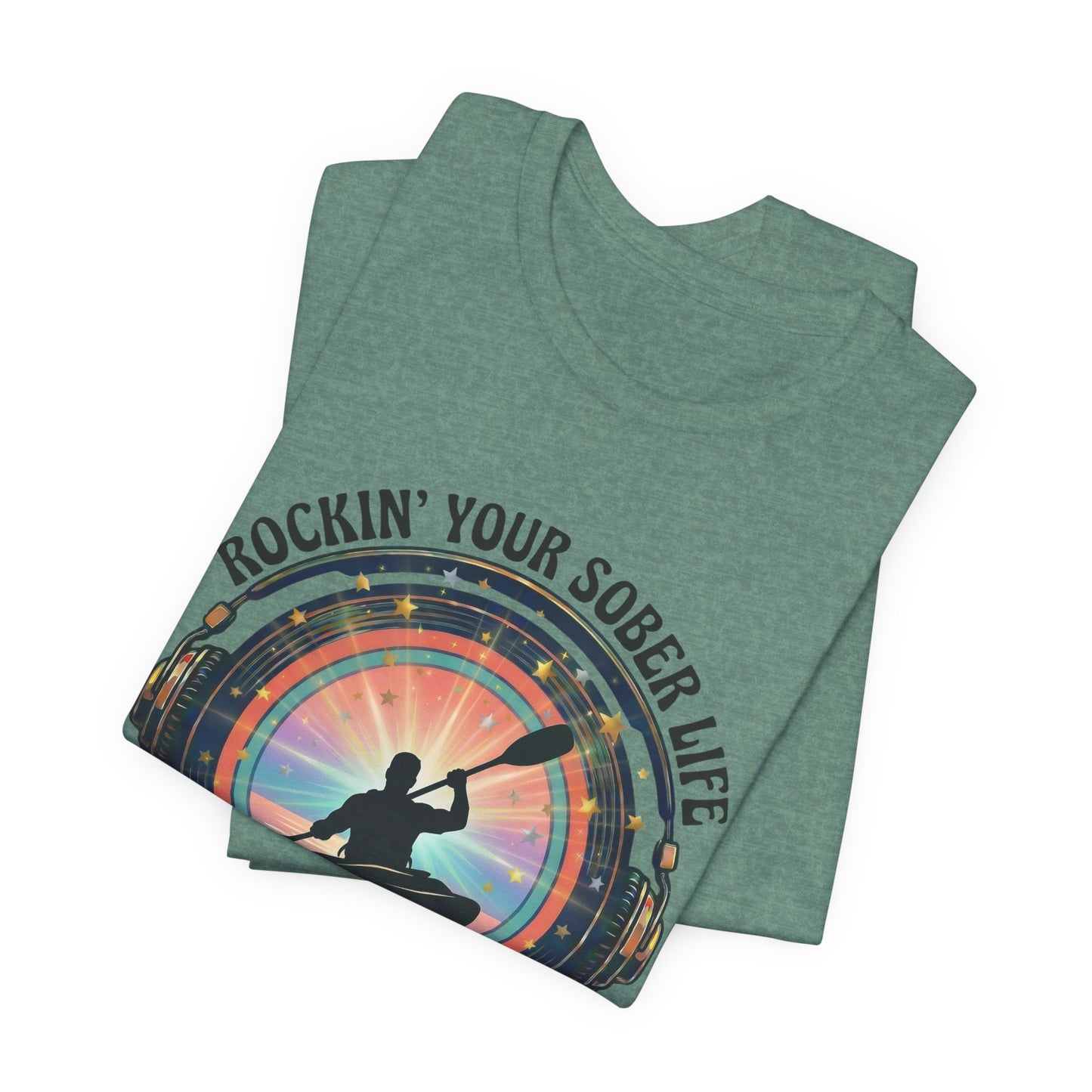 Rockin' Your Sober Life - Men's Kayaking Edition | Sunset Vinyl Design
