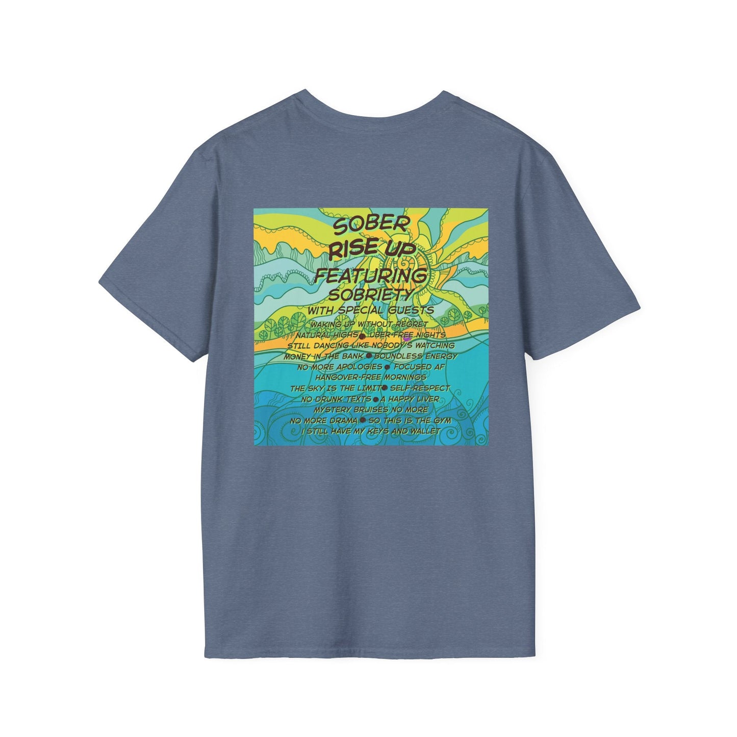Sober Rise Up Tee – Featuring Sobriety (Limited Edition Tour Design - Sun-n-Waves)