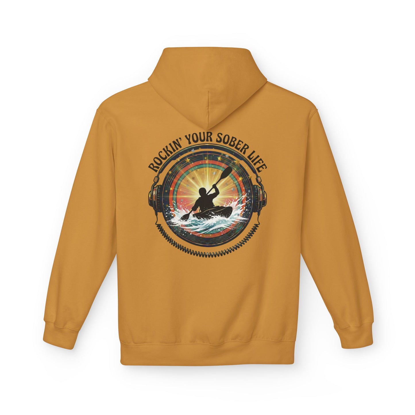 Rockin' Your Sober Life - Whitewater Kayaking Edition | Vintage Vinyl Design - Hoodie