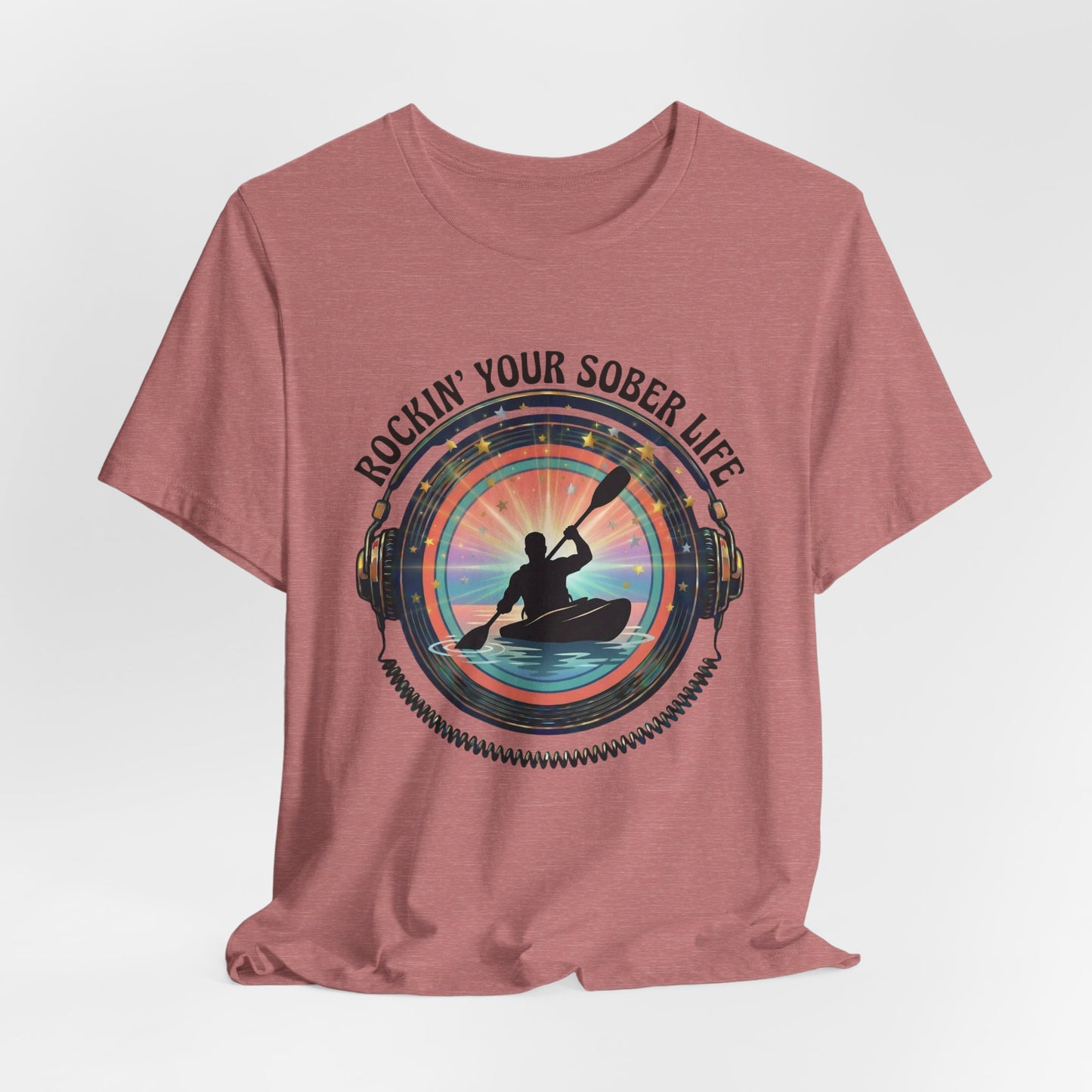Rockin' Your Sober Life - Men's Kayaking Edition | Sunset Vinyl Design