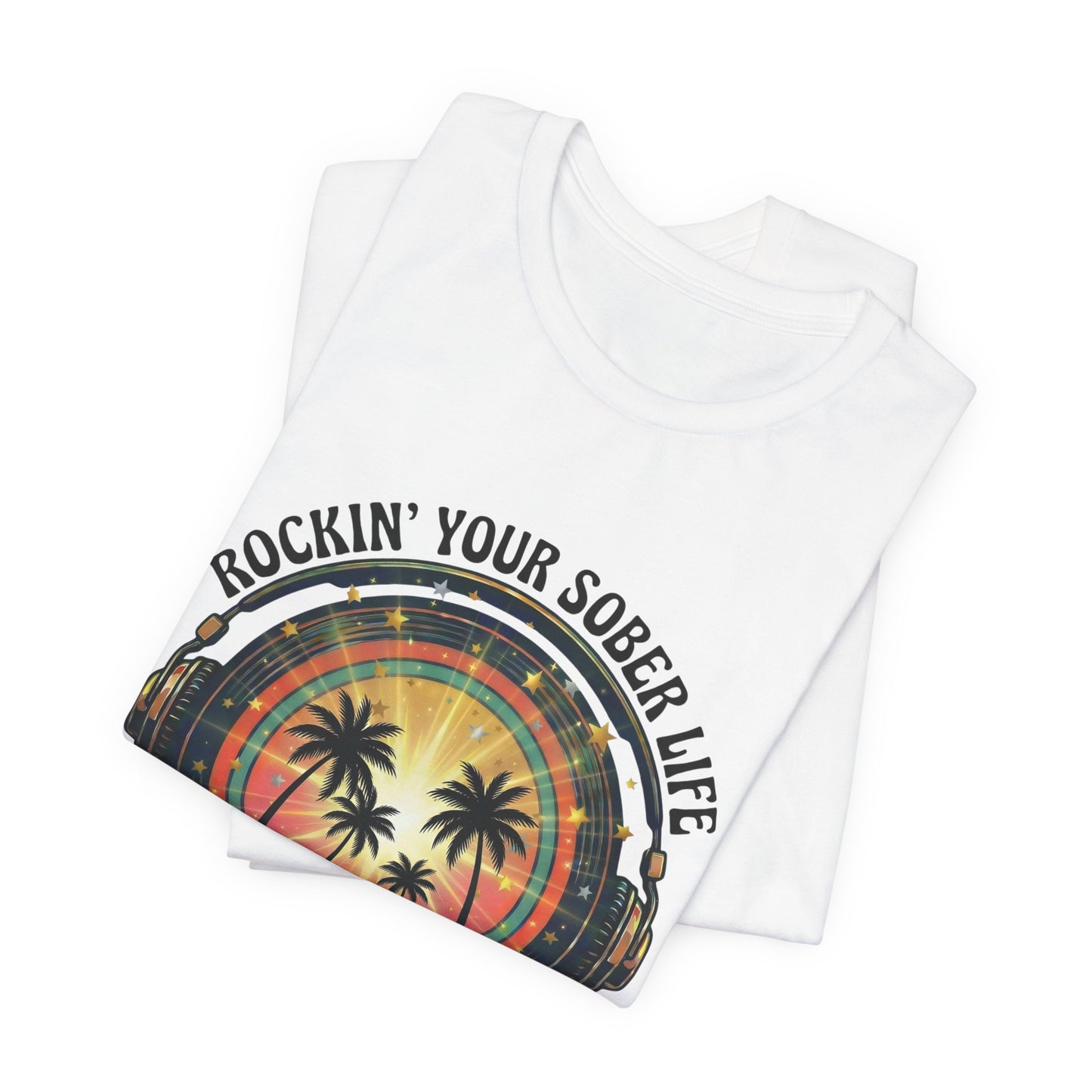 Rockin' Your Sober Life - Sunset & Palm Trees Edition | Vintage Vinyl Design