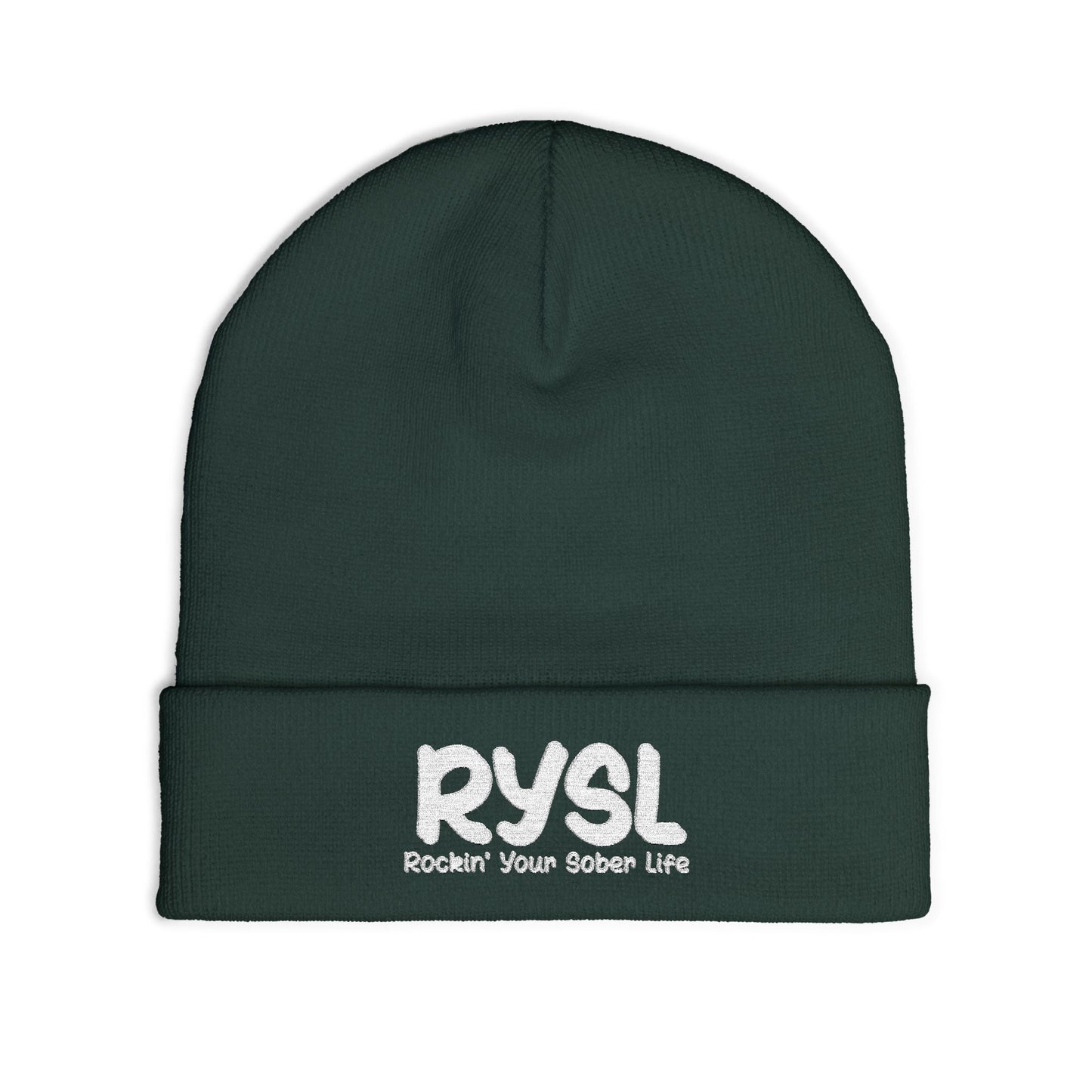 Copy of Cozy RYSL Knit Beanie with Embroidery (Teal)