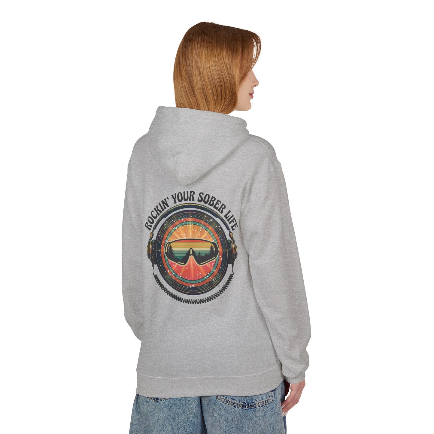 Rock Your Sober Life on the Slopes - Retro Goggle Design - Hoodie