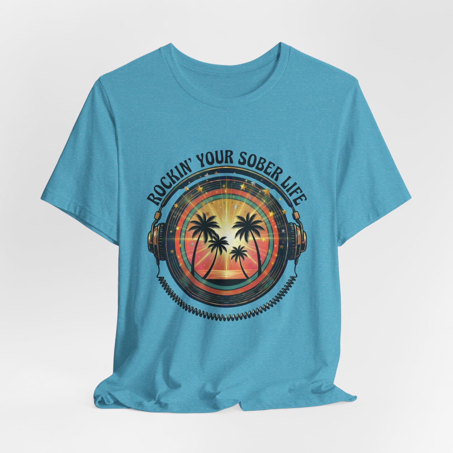 Rockin' Your Sober Life - Sunset & Palm Trees Edition | Vintage Vinyl Design