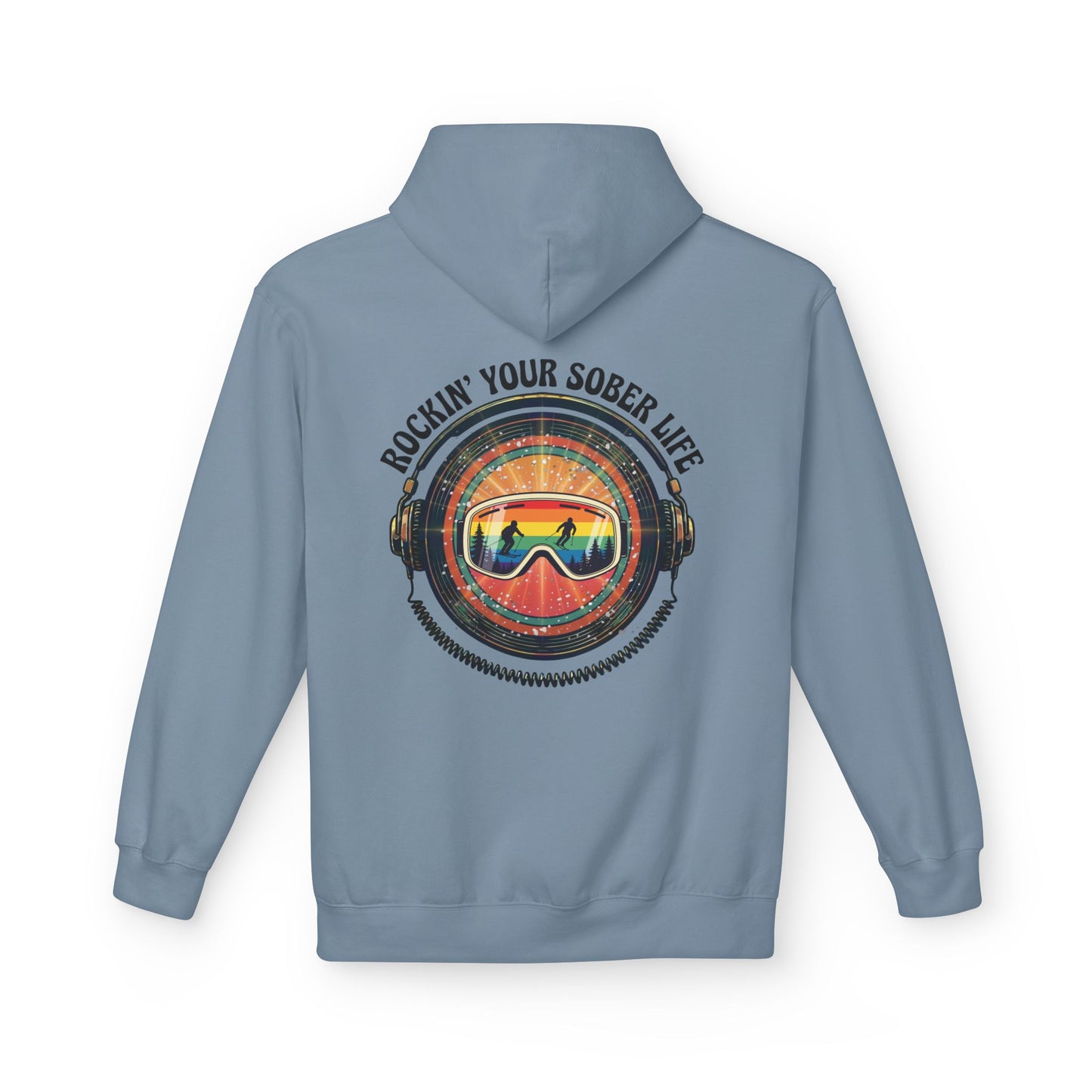 Rock Your Sober Life on the Slopes - Rainbow Goggle Design - Hoodie