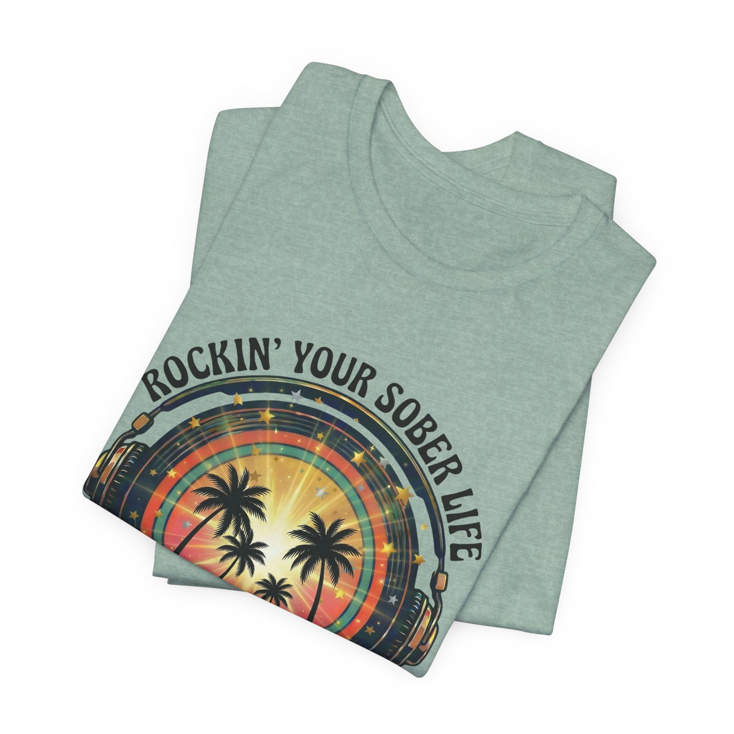 Rockin' Your Sober Life - Sunset & Palm Trees Edition | Vintage Vinyl Design