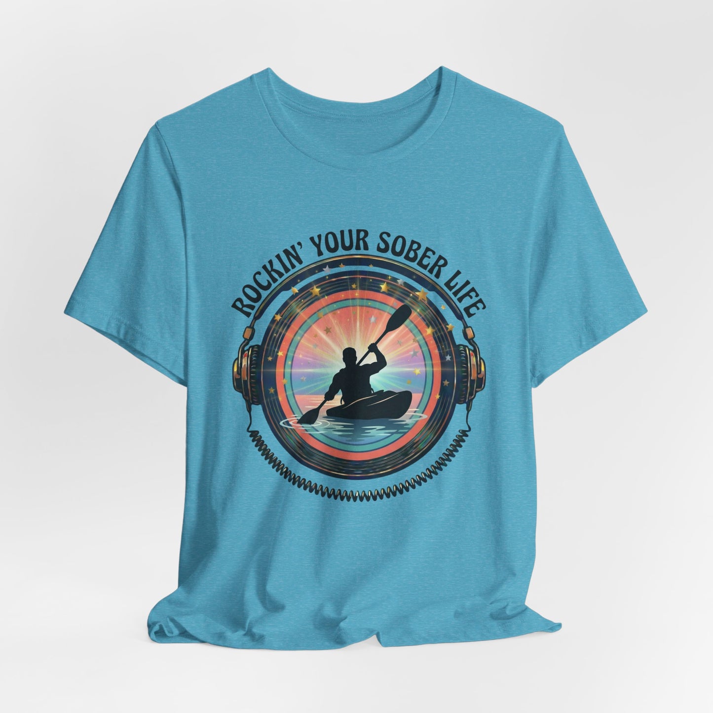 Rockin' Your Sober Life - Men's Kayaking Edition | Sunset Vinyl Design