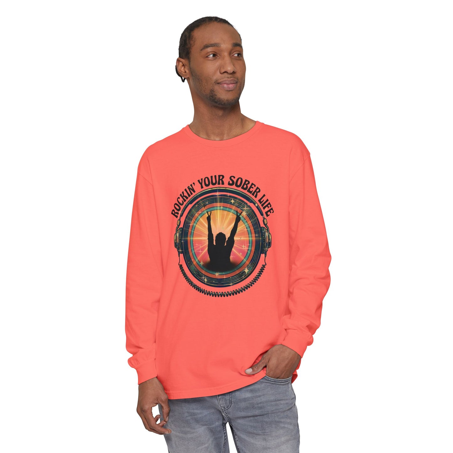 Rockin' Your Sober Life - Original Edition | Vintage Vinyl Design - LS Tee