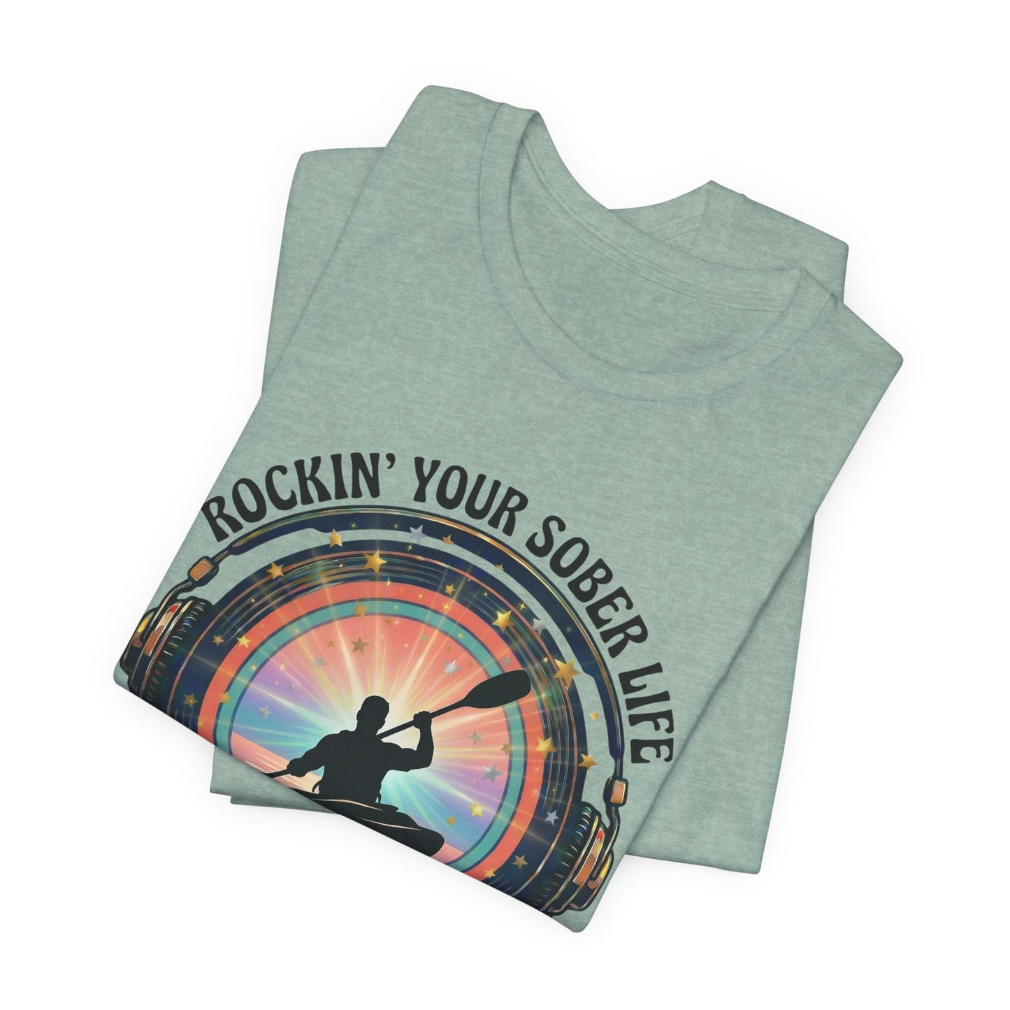 Rockin' Your Sober Life - Men's Kayaking Edition | Sunset Vinyl Design
