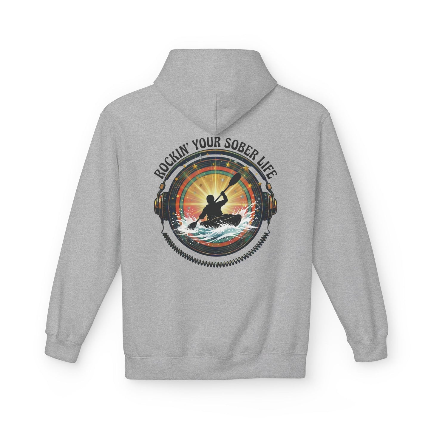 Rockin' Your Sober Life - Whitewater Kayaking Edition | Vintage Vinyl Design - Hoodie