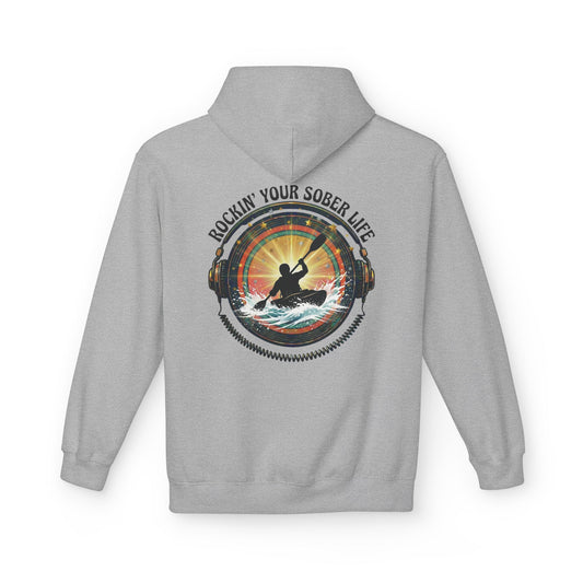 Rockin' Your Sober Life - Whitewater Kayaking Edition | Vintage Vinyl Design - Hoodie
