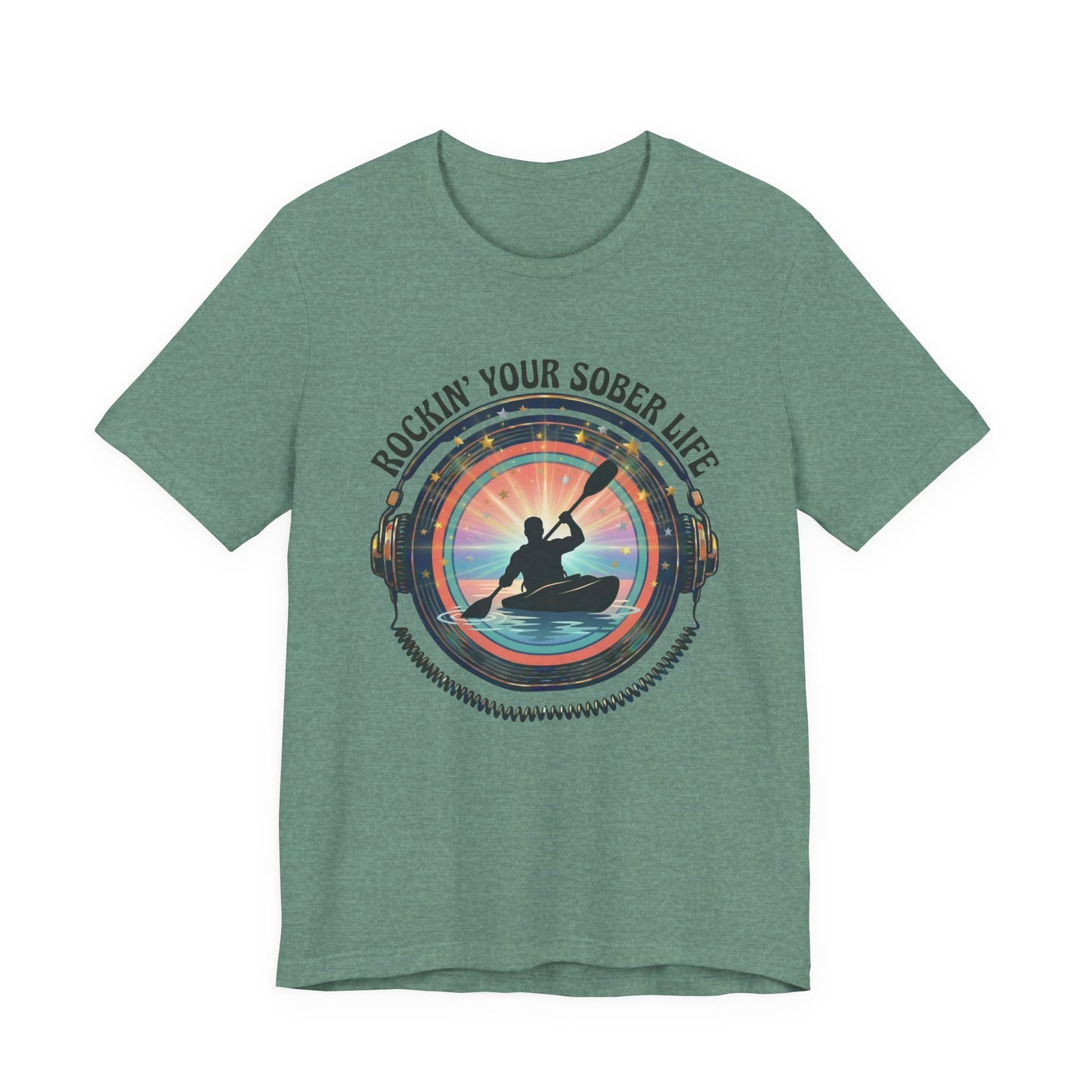 Rockin' Your Sober Life - Men's Kayaking Edition | Sunset Vinyl Design
