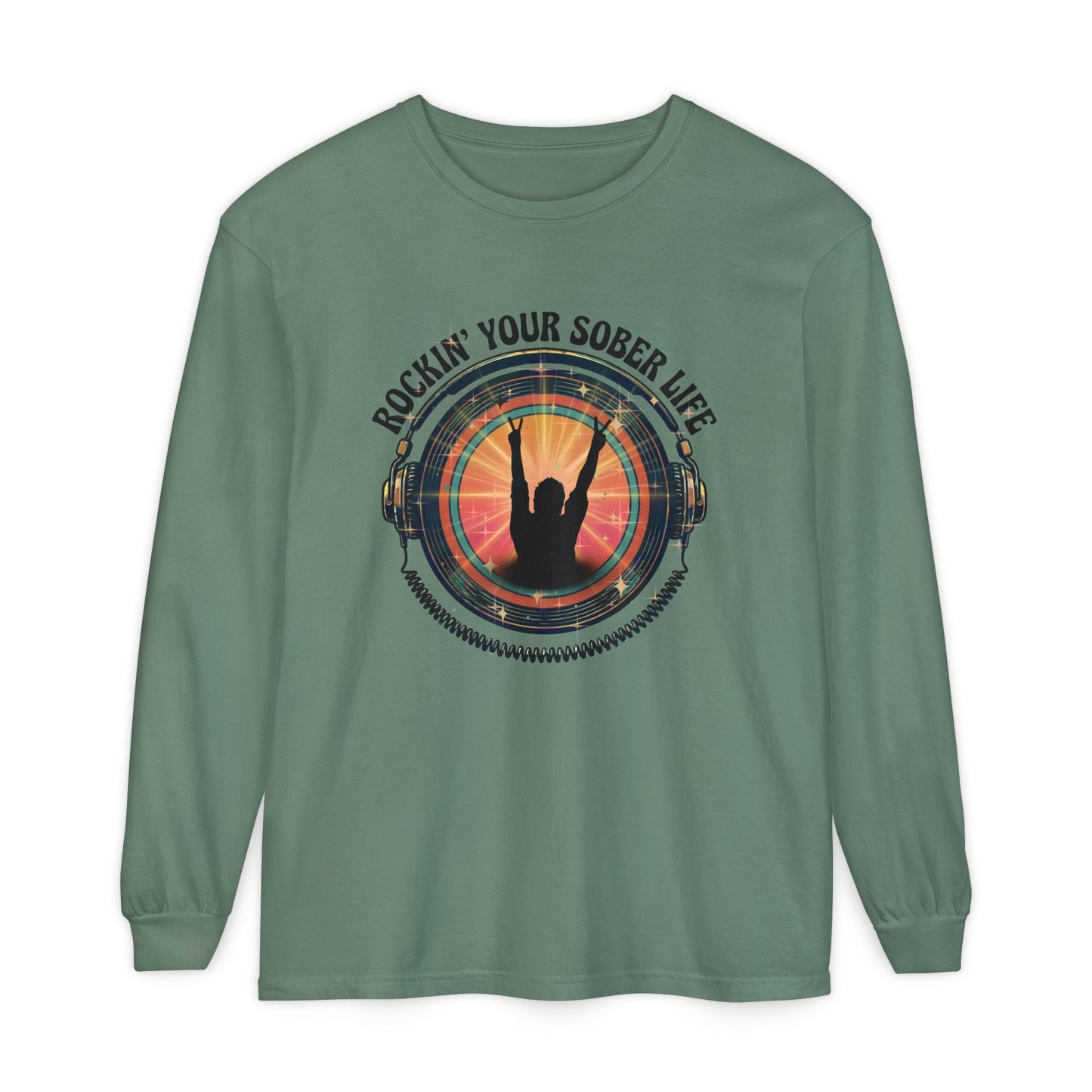 Rockin' Your Sober Life - Original Edition | Vintage Vinyl Design - LS Tee