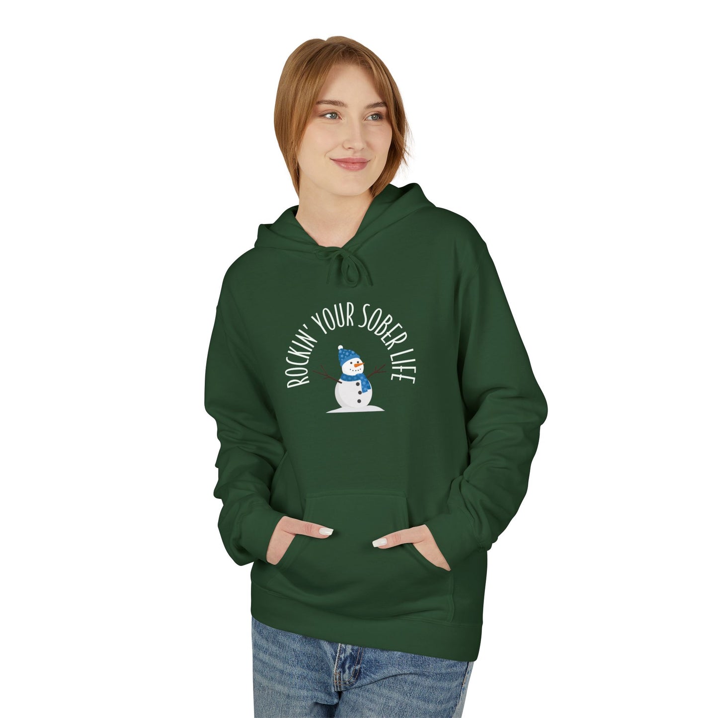 Rockin' Your Sober Life Hoodie with Snowman